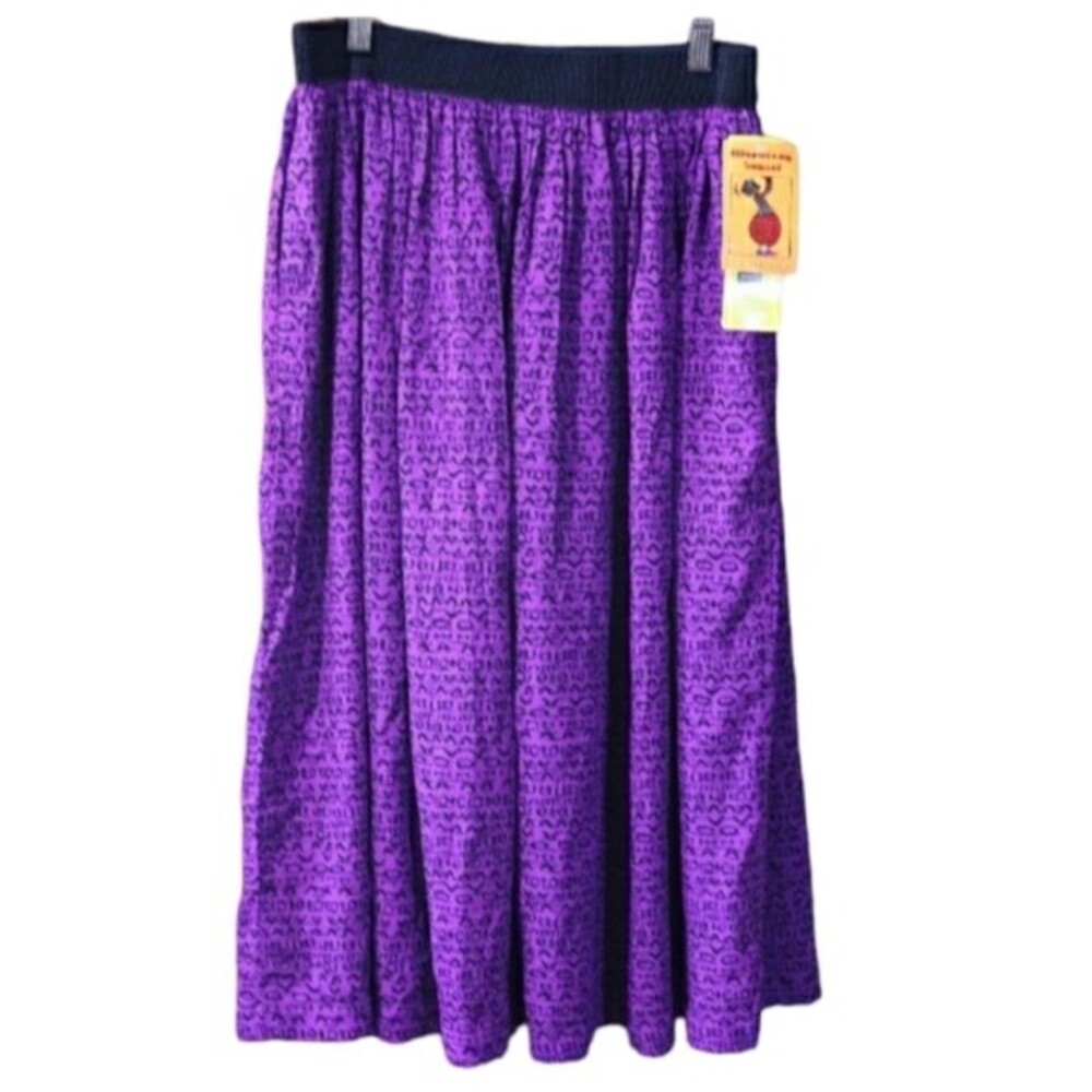 Vintage SK & Company II Purple Moroccan Sunset Elastic Waist Skirt 20W Rayon